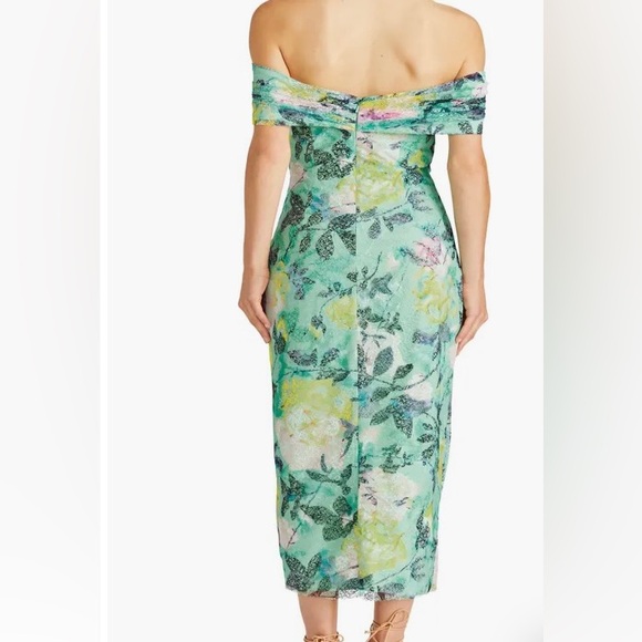 NWT ML Monique Lhuillier Allie Off the Shoulder Dress Size 8 - Picture 2 of 13